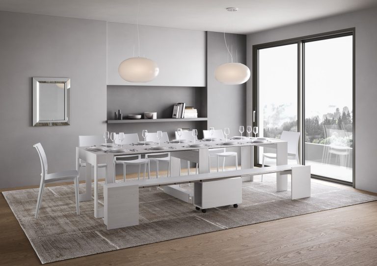 Evolve Extendable Console Table with Integrated Bench