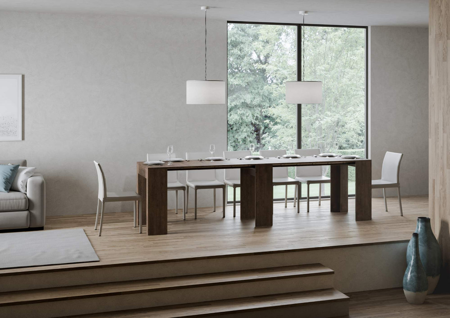Elegante ausziehbarer Konsolentisch 78x47/290 cm in verschiedenen Farben