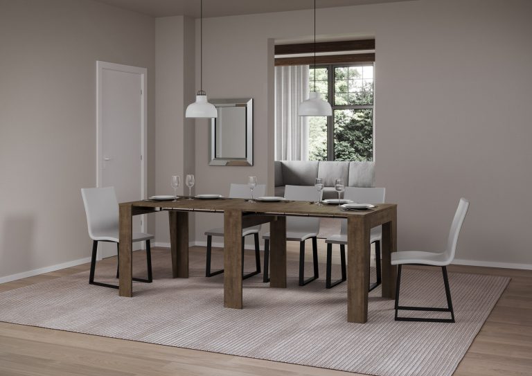 Ausziehbarer Konsolentisch Enea 90x25/211 cm mit Teleskopsystem und vielseitigem Design