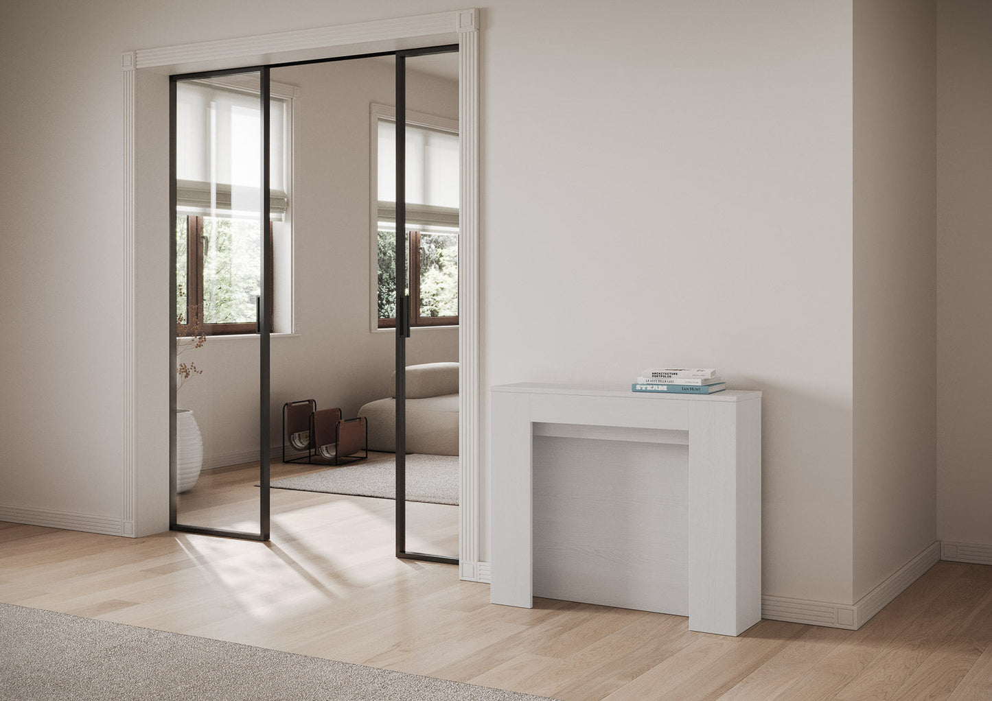 Ausziehbarer Konsolentisch Kiba 90x25/211 cm
