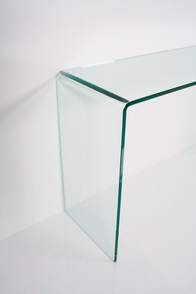 Elegante Konsole aus gebogenem Glas 80x40x80 cm