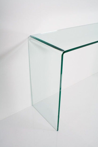 Elegante Konsole aus gebogenem Glas 80x40x80 cm