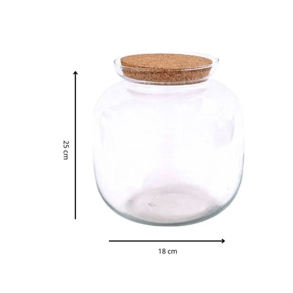 Großes Glasgefäß für Terrarien, mundgeblasen