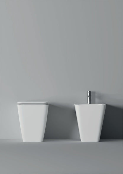 Coppia Di Sanitari Filo Parete Bianco Lucido Alice Ceramica - HIDE  SQUARE