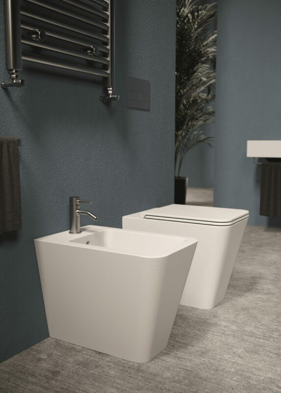 Coppia Di Sanitari Filo Parete Bianco Lucido Alice Ceramica - HIDE  SQUARE