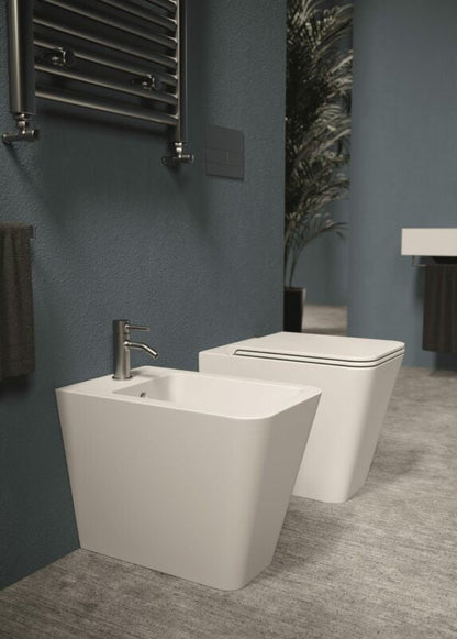 Coppia Di Sanitari Filo Parete Bianco Lucido Alice Ceramica - HIDE  SQUARE