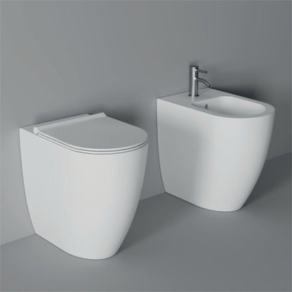 Coppia Sanitari filomuro senza brida con coprivaso soft-close  FORM H50 Alice Ceramica