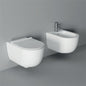 UNICA 50 wall-hung rimless toilet and bidet with soft-close seat
