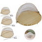 Set of 3 Food Covers with Mesh and Handmade Bamboo Tray, 30cm-35cm-42cm