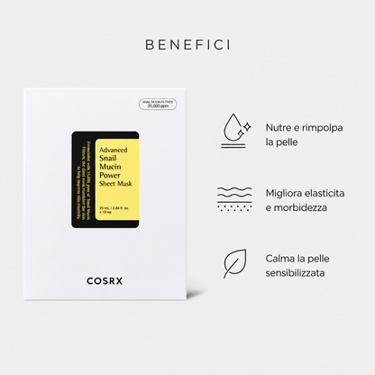 COSRX Advanced Snail Mucin Power Sheet Mask – Maschera Viso Rigenerante 25ml