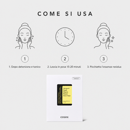 COSRX Advanced Snail Mucin Power Sheet Mask – Maschera Viso Rigenerante 25ml