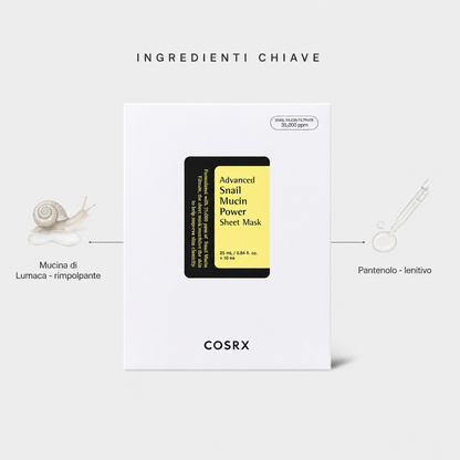 COSRX Advanced Snail Mucin Power Sheet Mask – Maschera Viso Rigenerante 25ml
