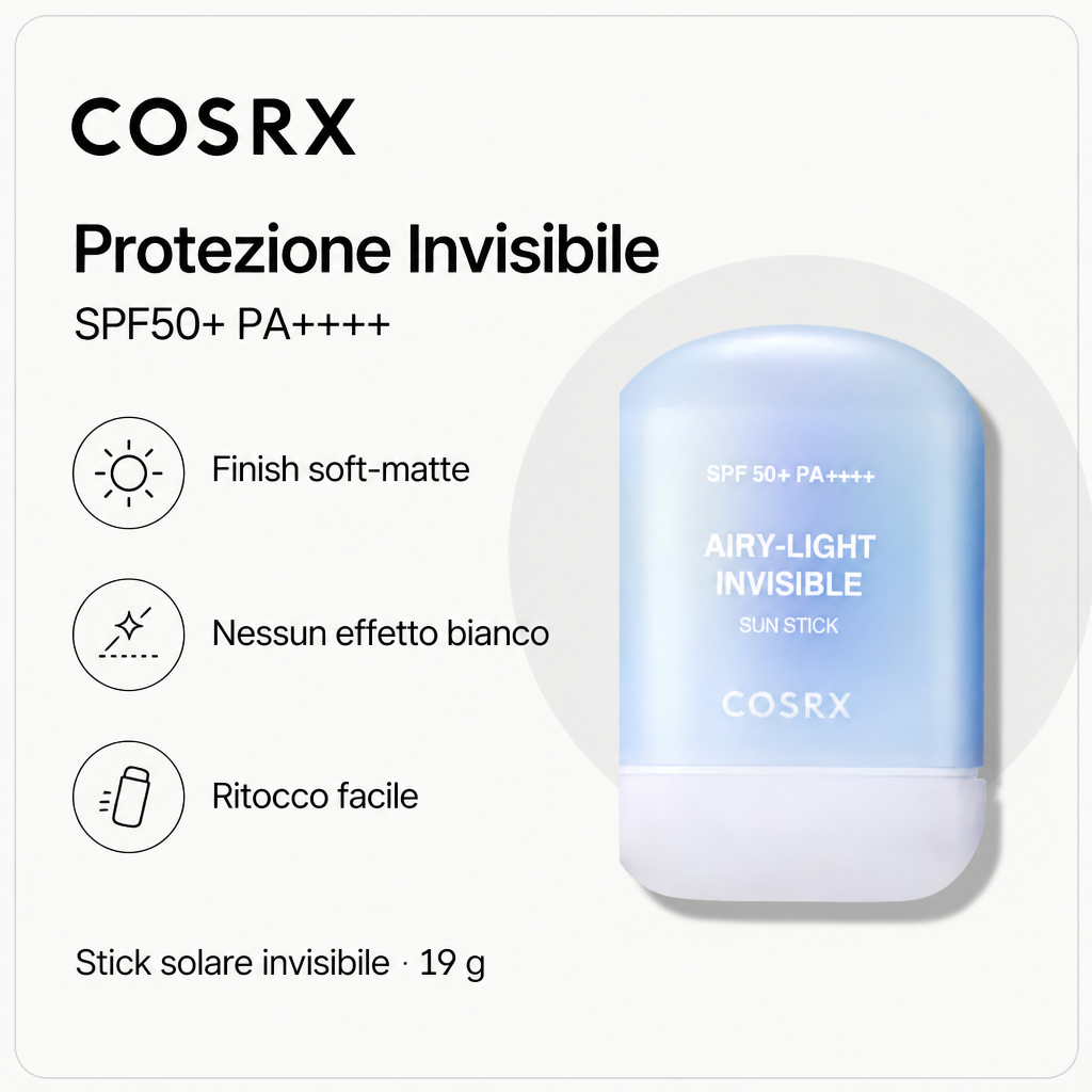 COSRX Airy-Light Invisible Sun Stick SPF50+ – Solare Mat 19g