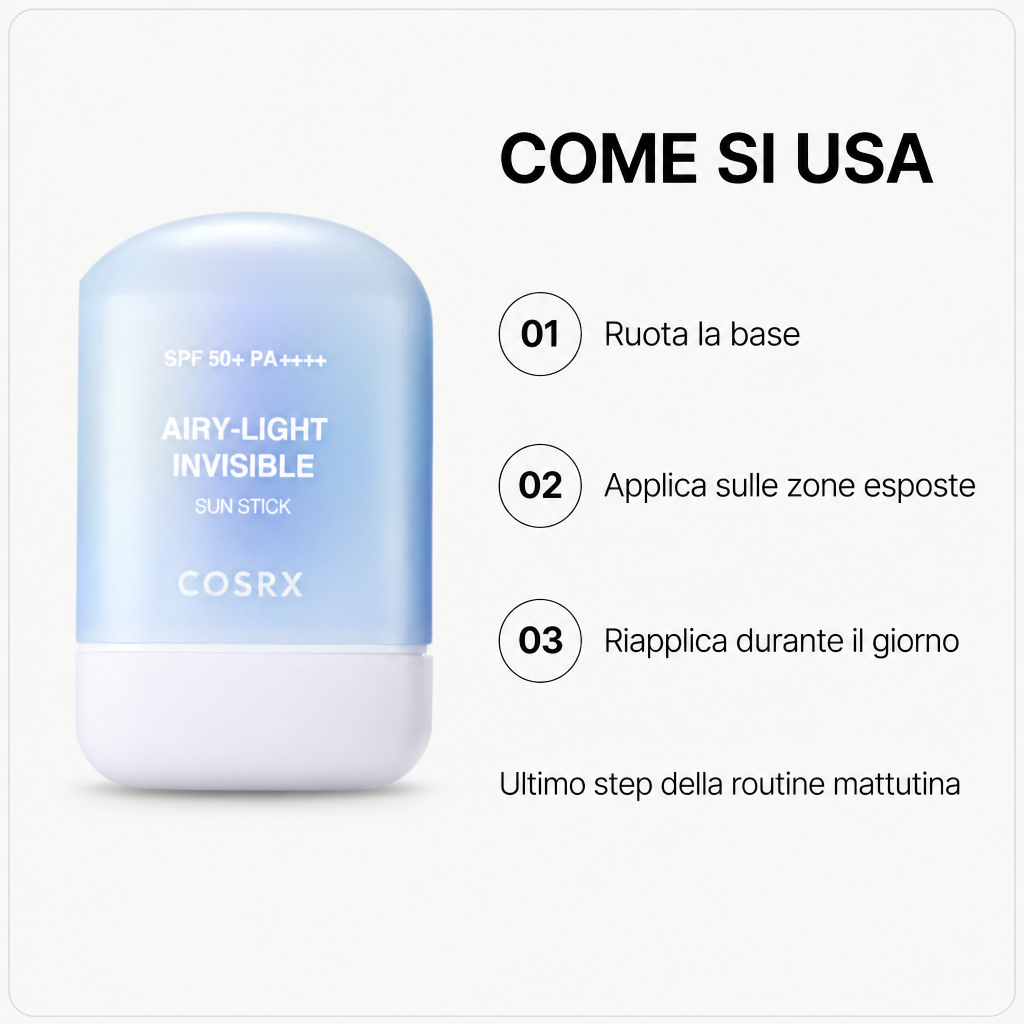 COSRX Airy-Light Invisible Sun Stick SPF50+ – Solare Mat 19g