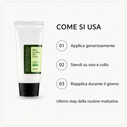 COSRX Aloe Soothing Sun Cream SPF50+ – Crema Solare Lenitiva 50ml