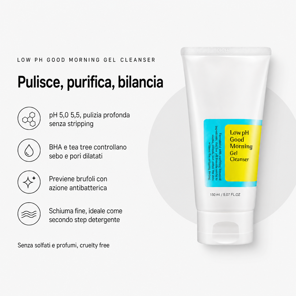 COSRX Low pH Good Morning Cleanser – Detergente Viso 150ml