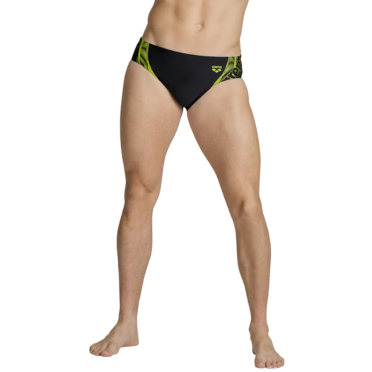 Arena Costume slip da uomo da piscina Briefs Graphic 005536 560 nero verde