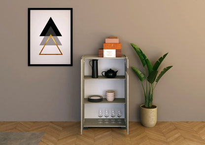 Highboard und Highboard mit TV-Ständer Riflesso Hochglanz Weiß und Kaschmir