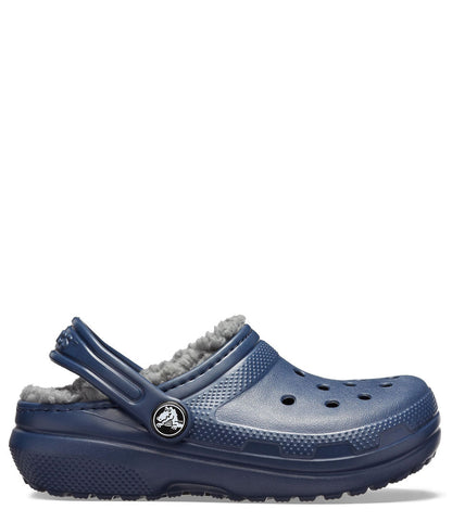 Crocs sandalo sabot da bambino con pelliccetta Classic Lined Clog 203506 459 NACH blu-grigio