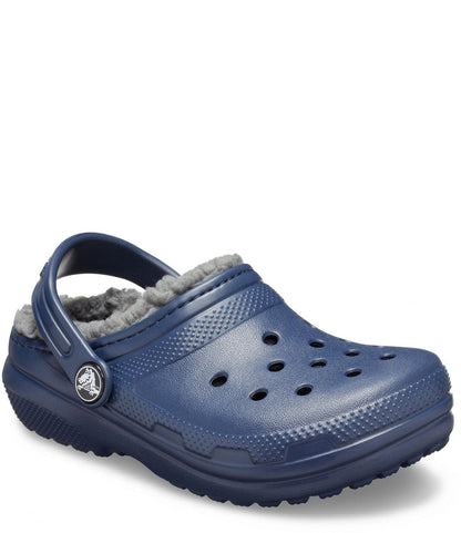 Crocs sandalo sabot da bambino con pelliccetta Classic Lined Clog 203506 459 NACH blu-grigio