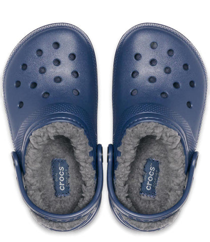 Crocs sandalo sabot da bambino con pelliccetta Classic Lined Clog 203506 459 NACH blu-grigio