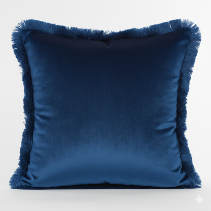 Cuscino Arredo in Velluto con Frange 45x45 cm