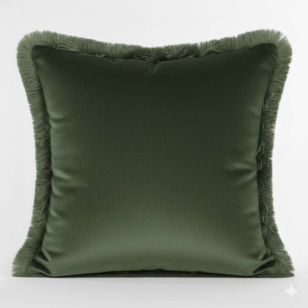Cuscino Arredo in Velluto con Frange 45x45 cm