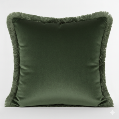 Cuscino Arredo in Velluto con Frange 45x45 cm