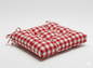 Cuscino Sedia Campagnola in Cotone a Quadri Piccoli - Imbottito Made in Italy
