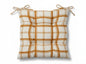Cuscini Sedia Zaffiro Imbottiti Cotone Jacquard Bianco Giallo Bronzo