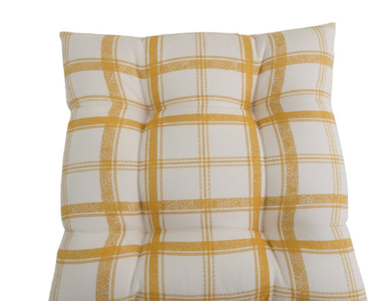 Cuscini Sedia Zaffiro Imbottiti Cotone Jacquard Bianco Giallo Bronzo