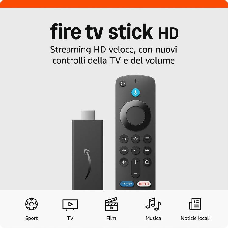 Amazon Fire Tv Stick Full Hd (Wi-Fi 5) Telecomando Vocale Alexa Android Dolby Vision