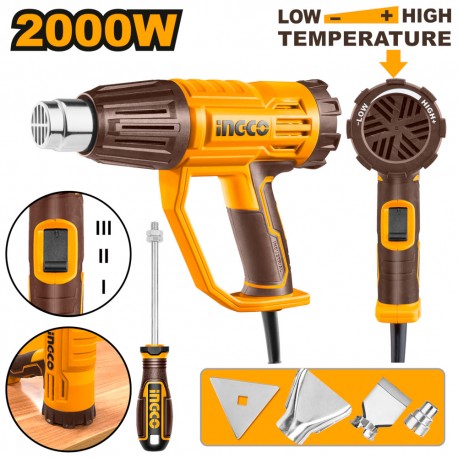 Professioneller Heißluftföhn 2000W mit Zubehör