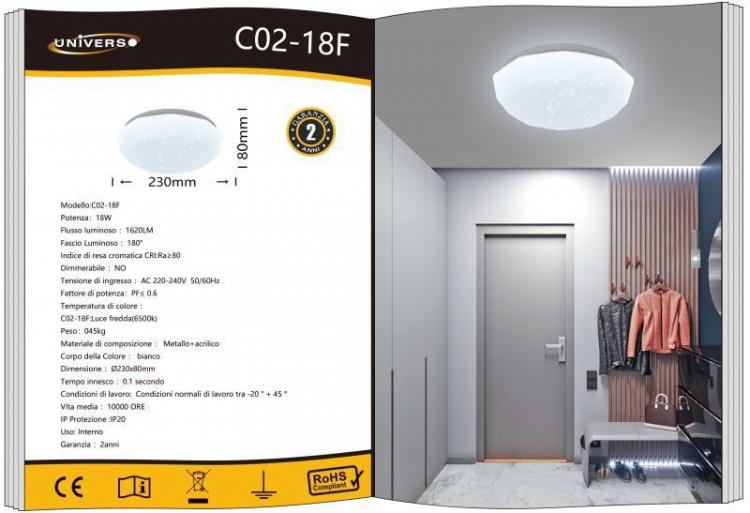 LED-Deckenleuchte 18W Diamantform Sternenhimmel Hängelampe | Kaltweißes Licht
