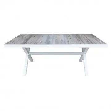 Tisch Mackay 200 x 100 – Aluminiumgestell, Keramikplatte in Holzoptik