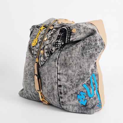 Stile Donna Bags - Dask Zaino in Denim con Stampa