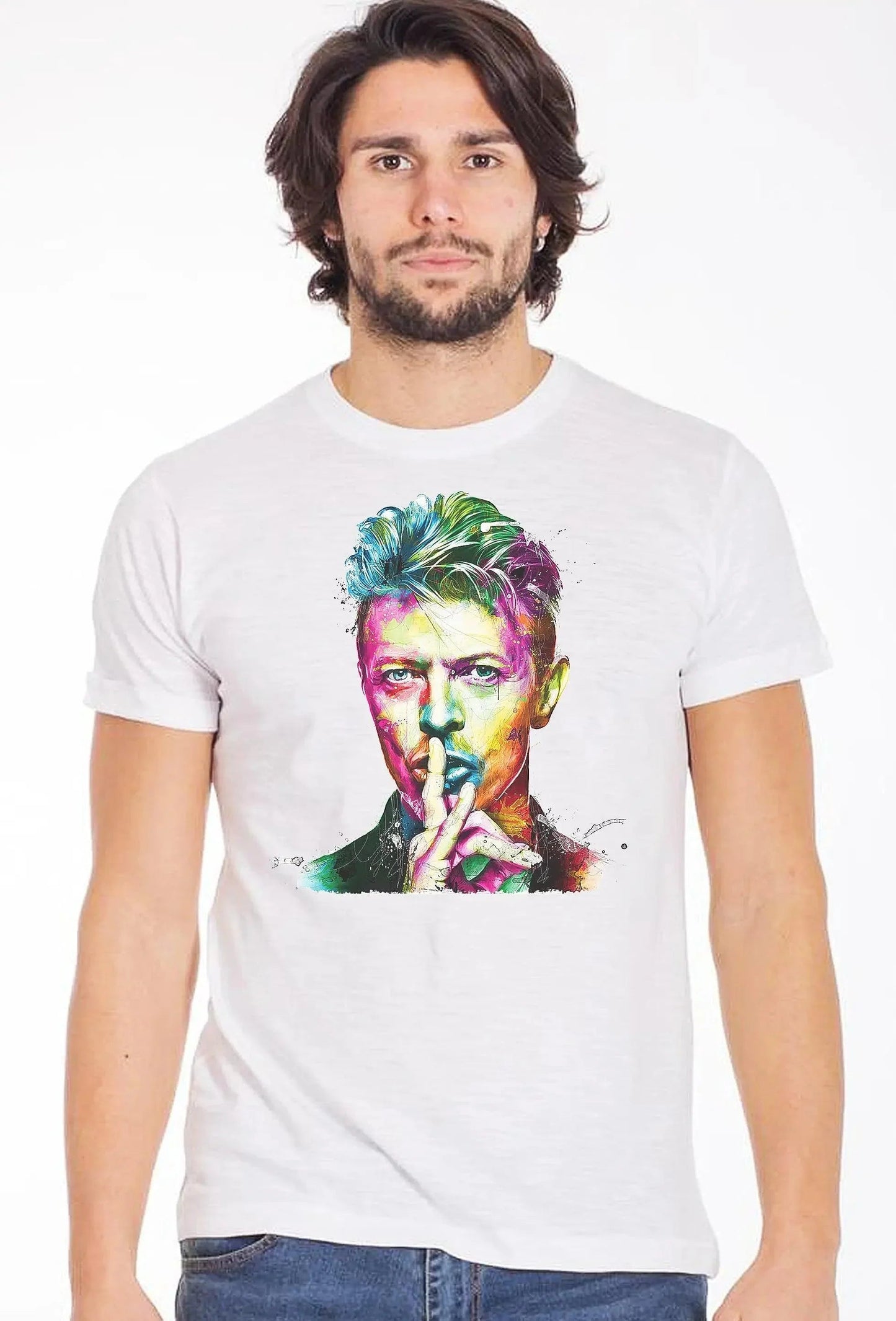 T-shirt David Bowie Uomo Slub - Cotone 100% Made in Italy