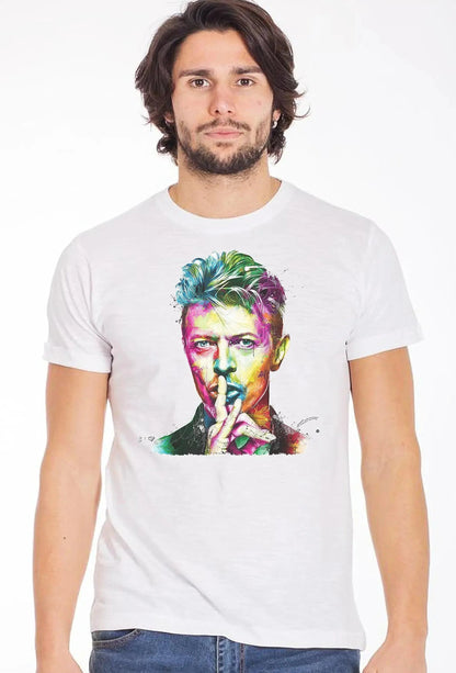 T-shirt David Bowie Uomo Slub - Cotone 100% Made in Italy