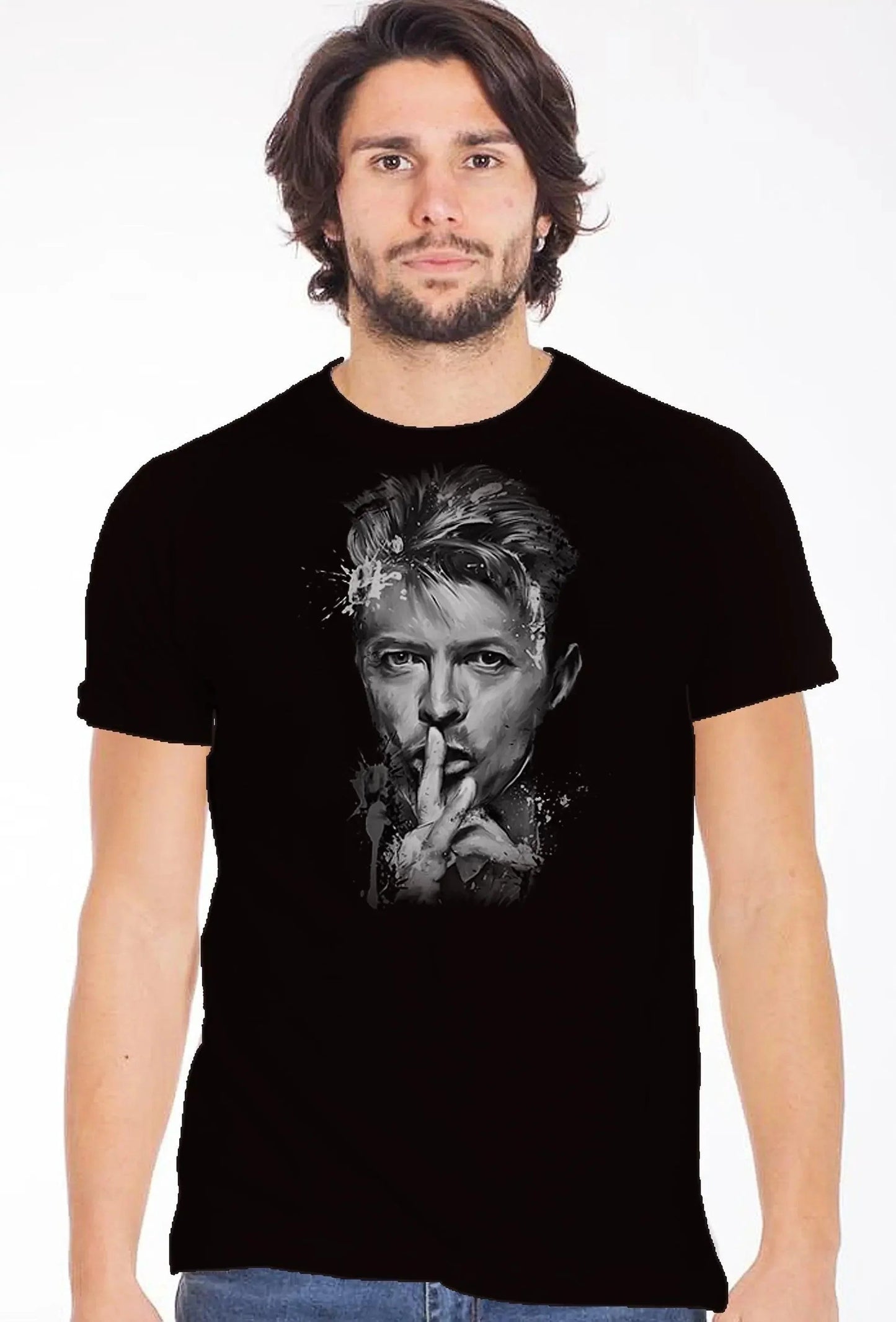 T-shirt David Bowie Uomo Slub - Cotone 100% Made in Italy