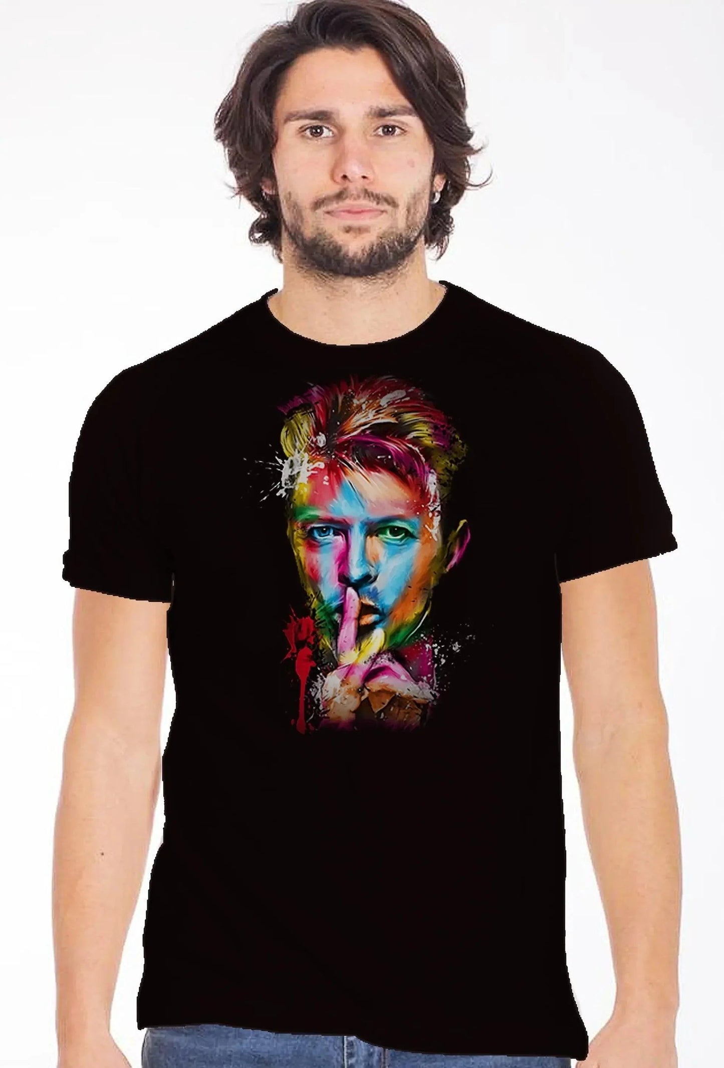 T-shirt David Bowie Uomo Slub - Cotone 100% Made in Italy