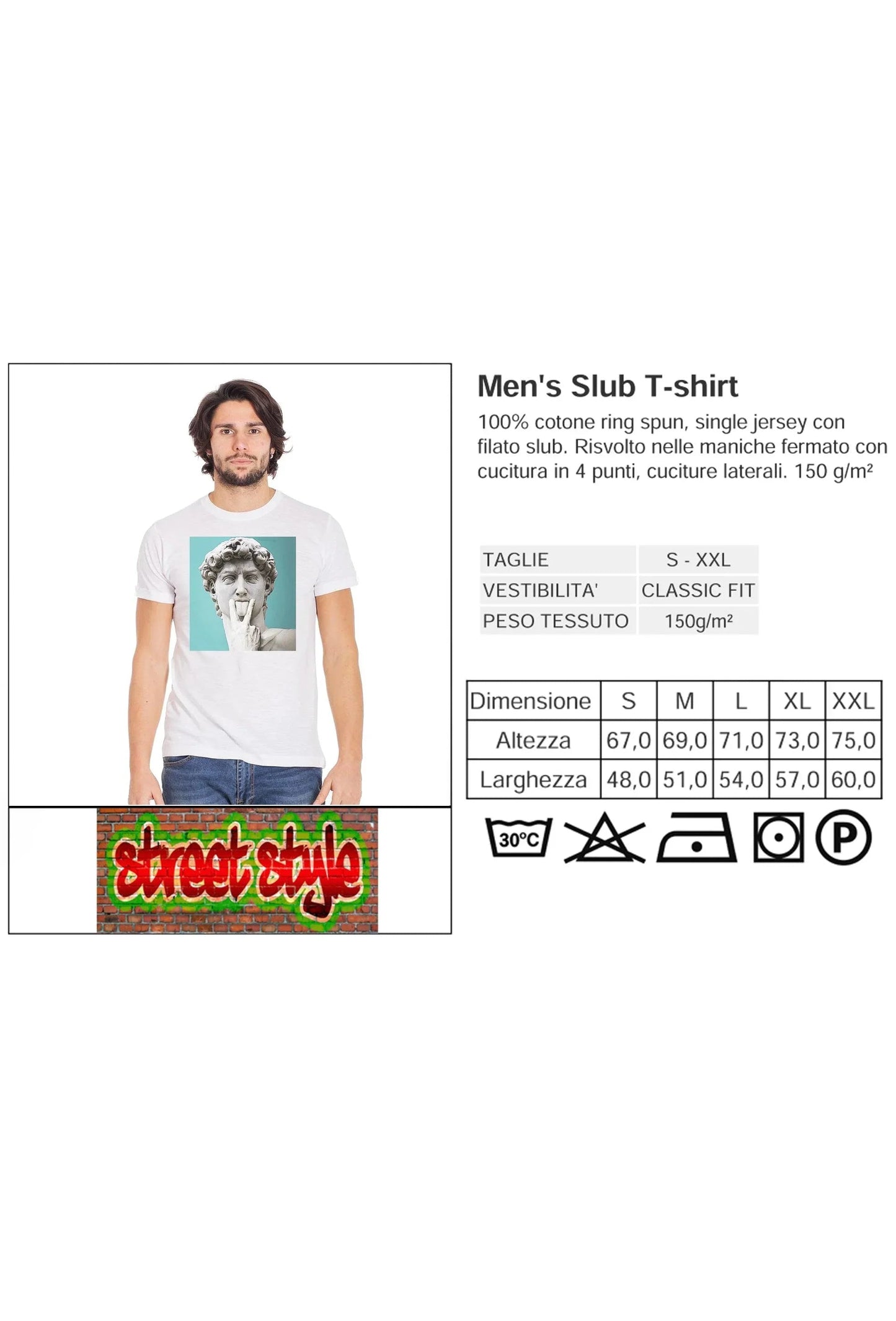 T-shirt Uomo 'David di Leonardo' Cotone Eco