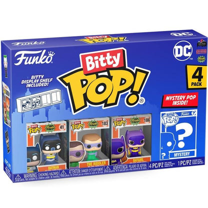 Funko Bitty Pop! DC Comics 4er-Pack – Batman/The Riddler/Batgirl + Überraschungsfigur