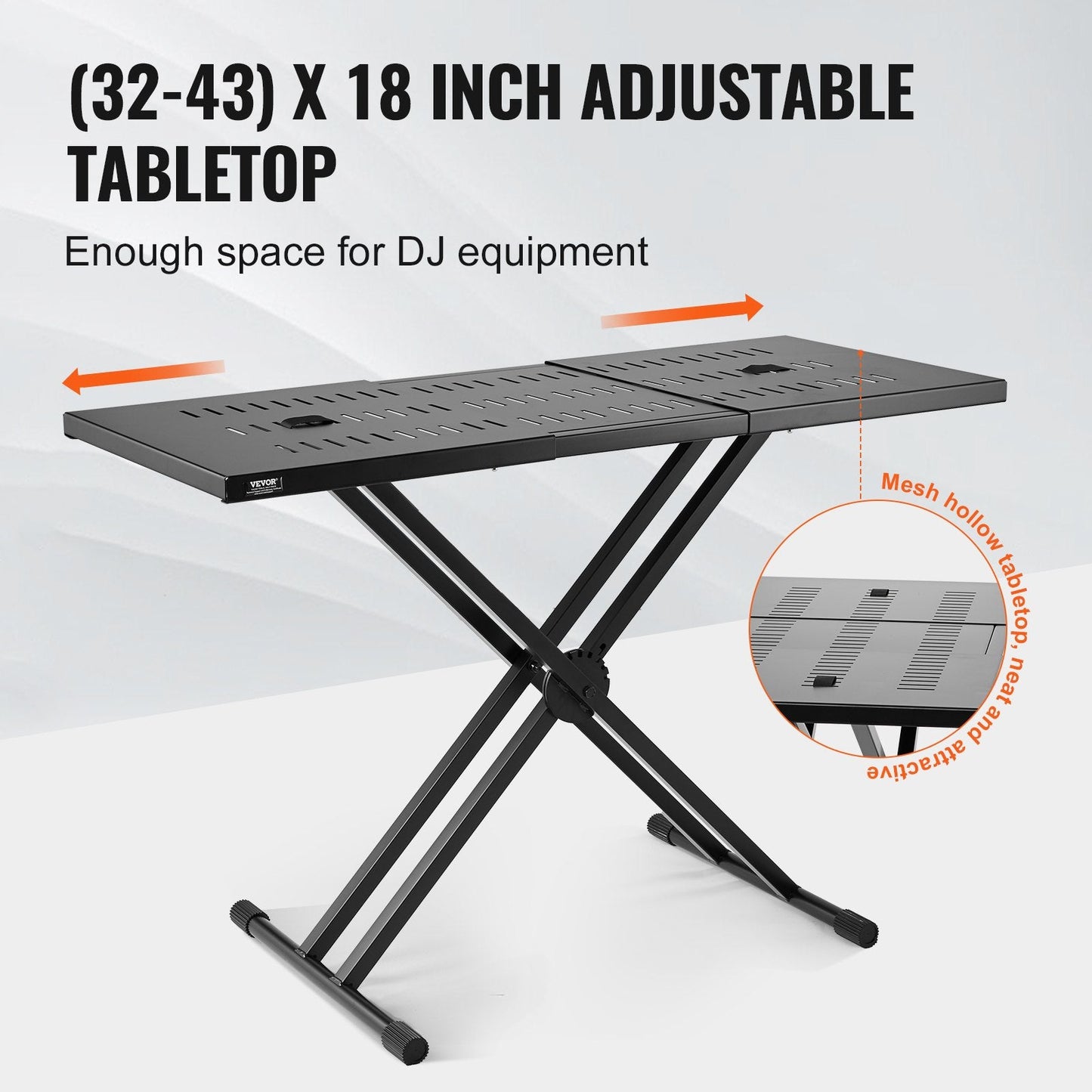 Tavolo DJ portatile regolabile per laptop, controller e mixer