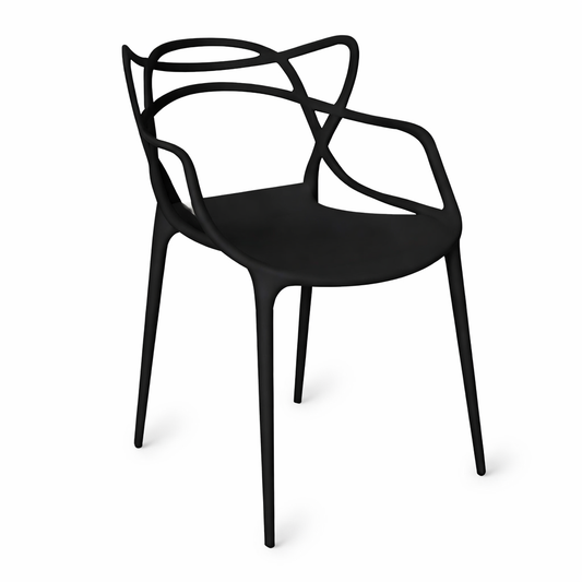 Sedia Horn in polipropilene nera 54x56x81h – Moderna e resistente