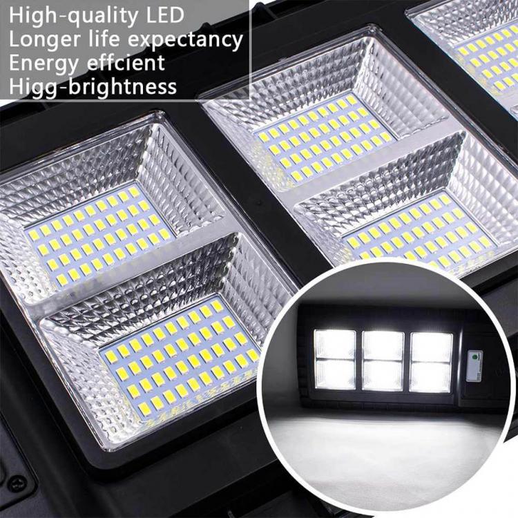 LED-Straßenlaterne 120W mit Solarpanel, Fernbedienung und Dämmerungssensor