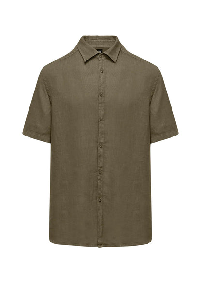 Bomboogie Camicia Uomo Regular Fit Lino SM7790TLI2_350 – Desert Sage