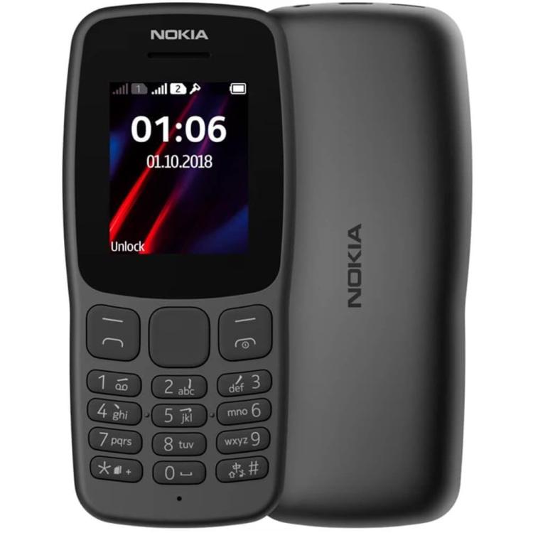 Nokia 106 - Seniorenhandy Großtasten Ds 1,8 Zoll 4Mb Radio Taschenlampe Schwarz