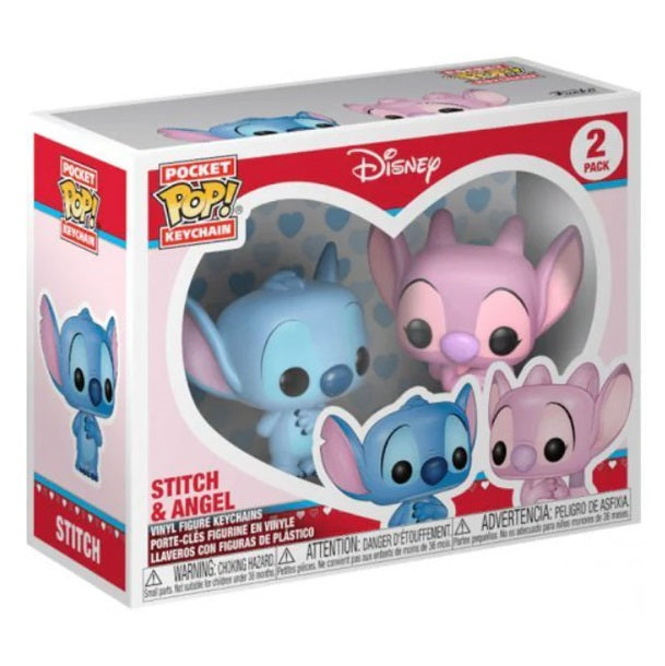 Funko Pocket Pop! Schlüsselanhänger – Disney Lilo & Stitch (2er-Pack) Stitch & Angel Figur
