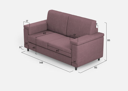 Marrak 2-seater sofa (two 60cm seats) external dimensions W.148cm