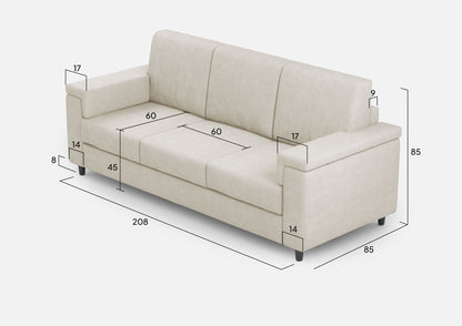 Divano Marrak 3 posti (tre sedute da 60cm) misure esterne L.208cm